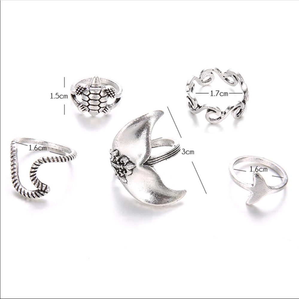 Boho Nautical Knuckle Ring Set - Picture 4 of 6